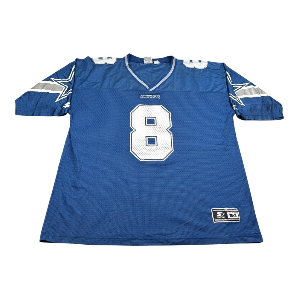 Vintage Dallas Cowboys Football Jersey Mens 54 Blue NFL Starter Aikman 8 90s